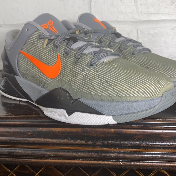 Rare 2012 Nike Zoom Kobe Vii 7 System Wolf Grey Orange Black Protro - Picture 6 of 13